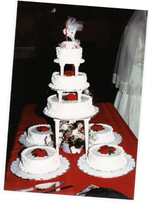 Four Tier, Seven-Piece Rose Cake